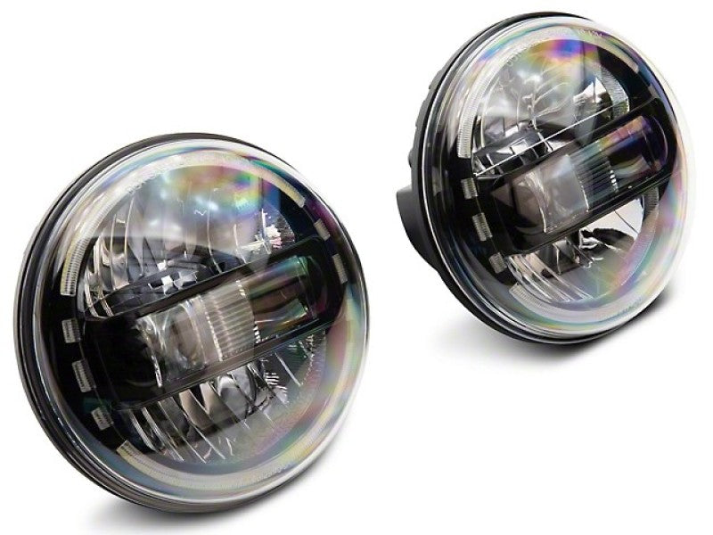 Raxiom 97-18 Jeep Wrangler TJ/JK Axial 7-Inch LED Headlights w/ DRL- Black Housing (Clear Lens) - Mammoth Racing -