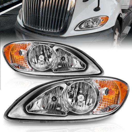 ANZO 2008-2016 International Prostar Crystal Headlights Chrome Housing - Mammoth Racing -