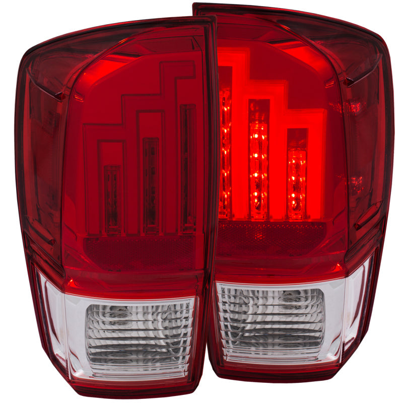 ANZO 2016-2017 Toyota Tacoma LED Taillights Red/Clear - Mammoth Racing -
