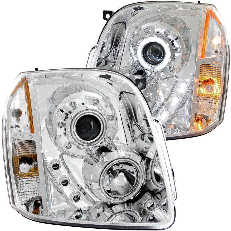 ANZO 2007-2014 Gmc Yukon Projector Headlights w/ Halo Chrome (CCFL) - Mammoth Racing -