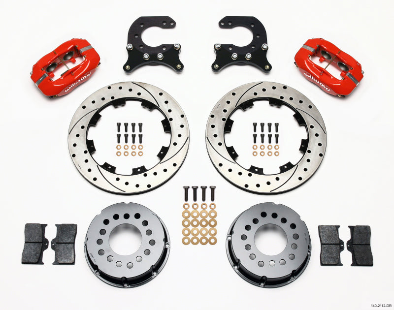 Wilwood Forged Dynalite P/S Rear Kit Drilled Red Chev 12 Bolt w C-Clips - My Store