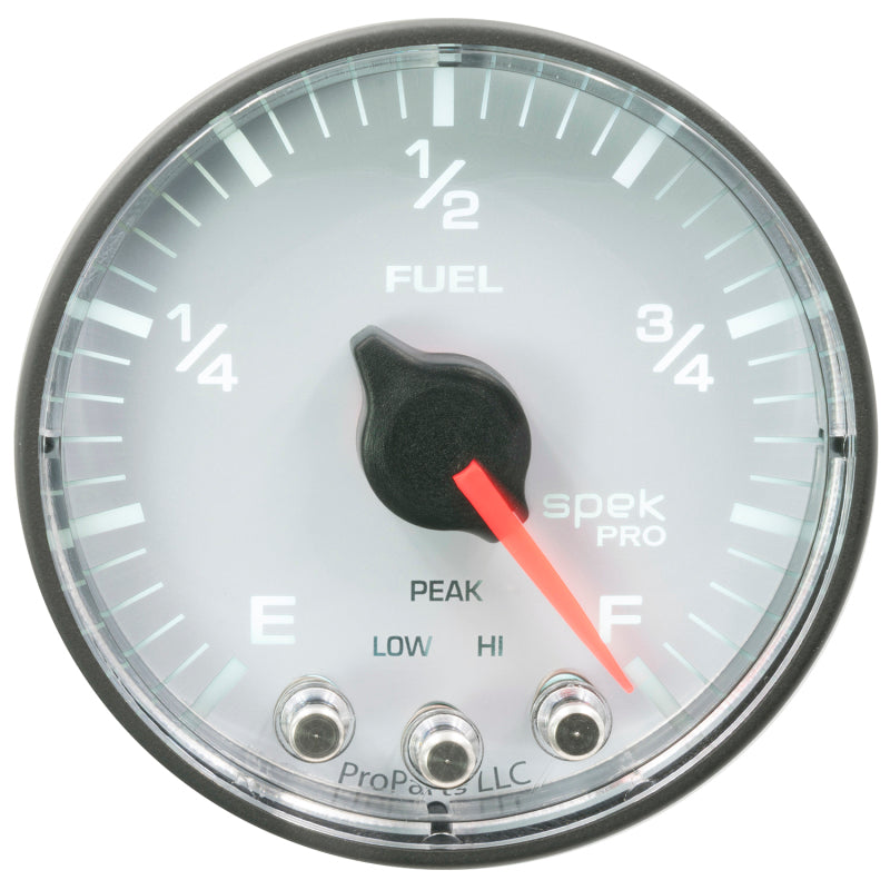 Autometer Spek-Pro Gauge Fuel Level 2 1/16in 0-270 Programmable Wht/Blk - My Store