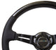 NRG Carbon Fiber Steering Wheel (350mm / 1.5in. Deep) Leather Trim w/Blk Stitch & Slit Cutout Spokes - My Store