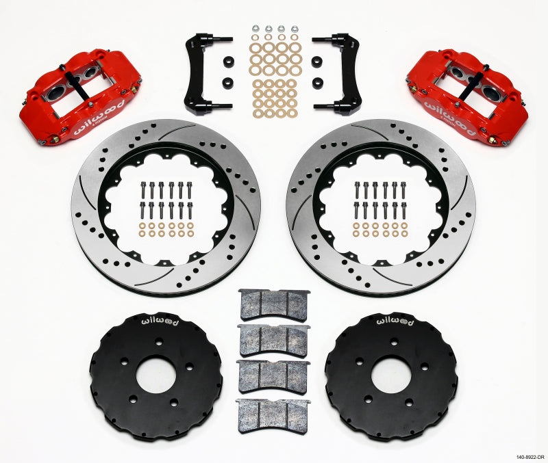Wilwood Narrow Superlite 6R Front Hat Kit 14.00in Drill Red 2005-up Corvette C6 - My Store
