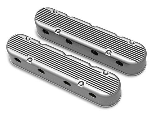 Holley 241-180 Vintage Series Finned Valve Covers GM LS Engines 2-Piece Hidden C - My Store