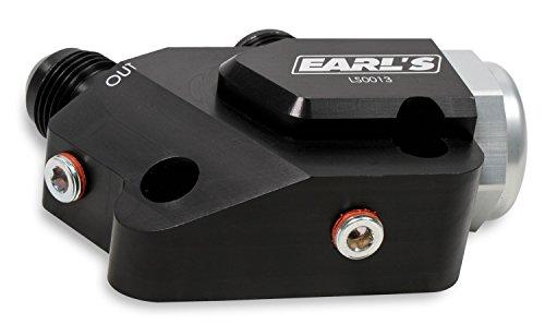 Earl's Performance LS0013ERL Engine Oil Cooler Adapter Side Mount 2-1/8 in. NPMT Accessory Ports -10 AN Male w/180 Deg. Thermostat Incl. O-Rings/Hardware Engine Oil Cooler Adapter - Mammoth Racing -LS0013ERL