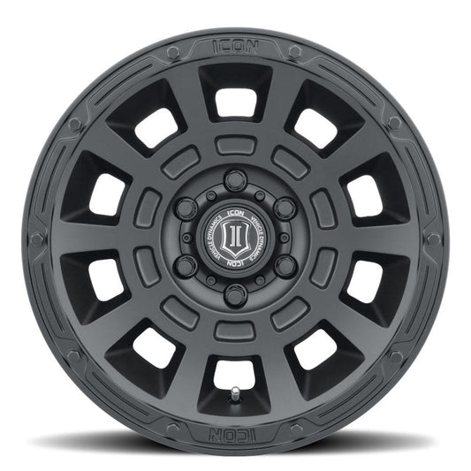 Icon Thrust 17x8.5 5x150 25mm Offset 5.75in BS Satin Black Wheel