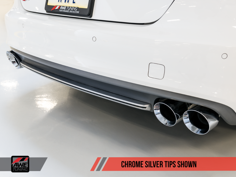 AWE Tuning Audi C7 / C7.5 S6 4.0T Touring Edition Exhaust - Polished Silver Tips - Mammoth Racing -
