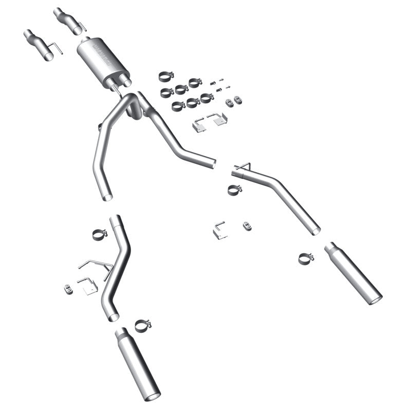 MagnaFlow 11 Ford F-150 3.7l/5.0l/6.2l SS Catback Exhaust Dual Split Rear Exit w/ 3.5in SS Tips - Mammoth Racing -