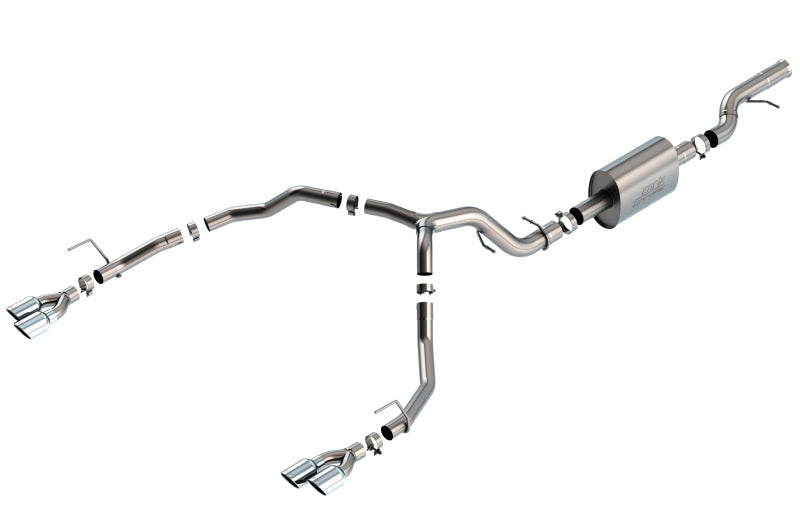 Borla 21-22 Chevrolet Tahoe 6.2L V8 2/4WD 4DR Brushed T-304 Stainless Steel S-Type Cat-Back Exhaust - Mammoth Racing -