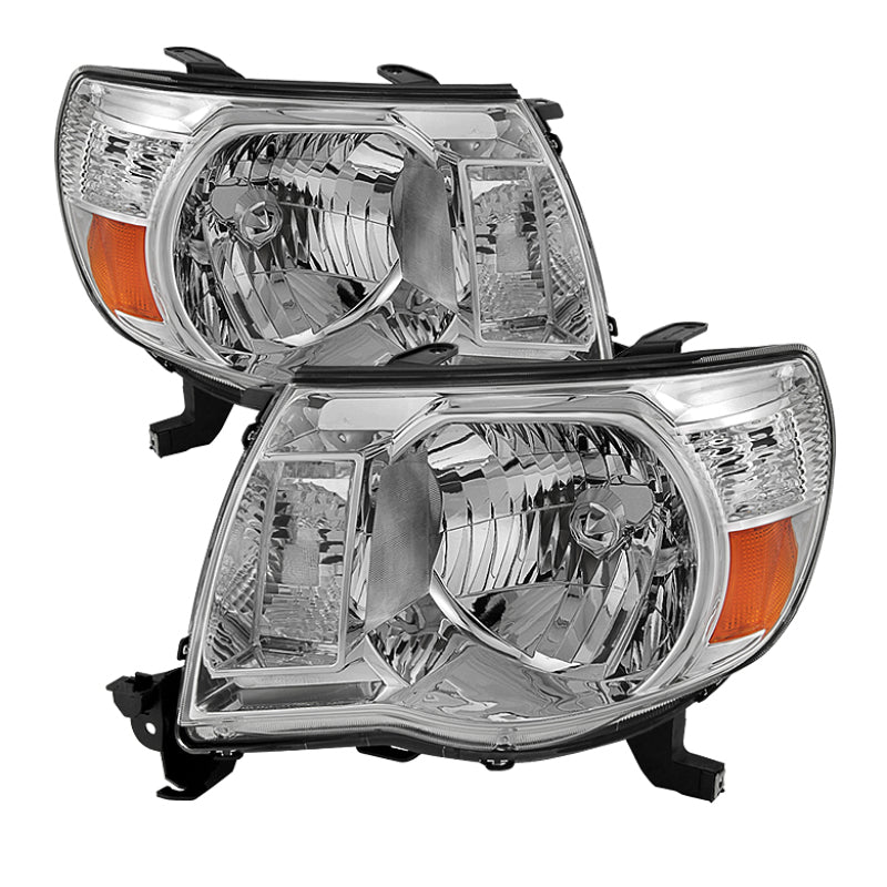 Xtune Toyota Tacoma 05-11 Amber Crystal Headlights Chrome HD-JH-TT05-AM-C - Mammoth Racing -