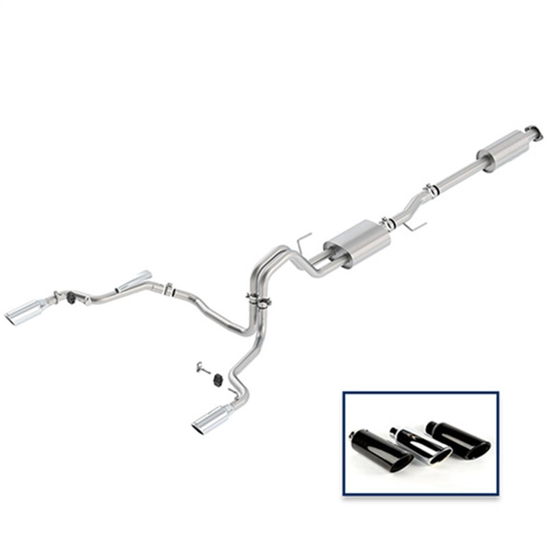 Ford Racing 15-18 F-150 5.0L Cat-Back Sport Exhaust System - Rear Exit Chrome Tips - Mammoth Racing -