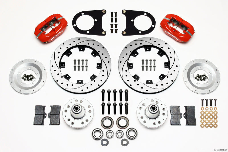 Wilwood Forged Dynalite Front Kit 12.19in Drilled Red 37-48 Ford Psgr. Car Spindle - My Store