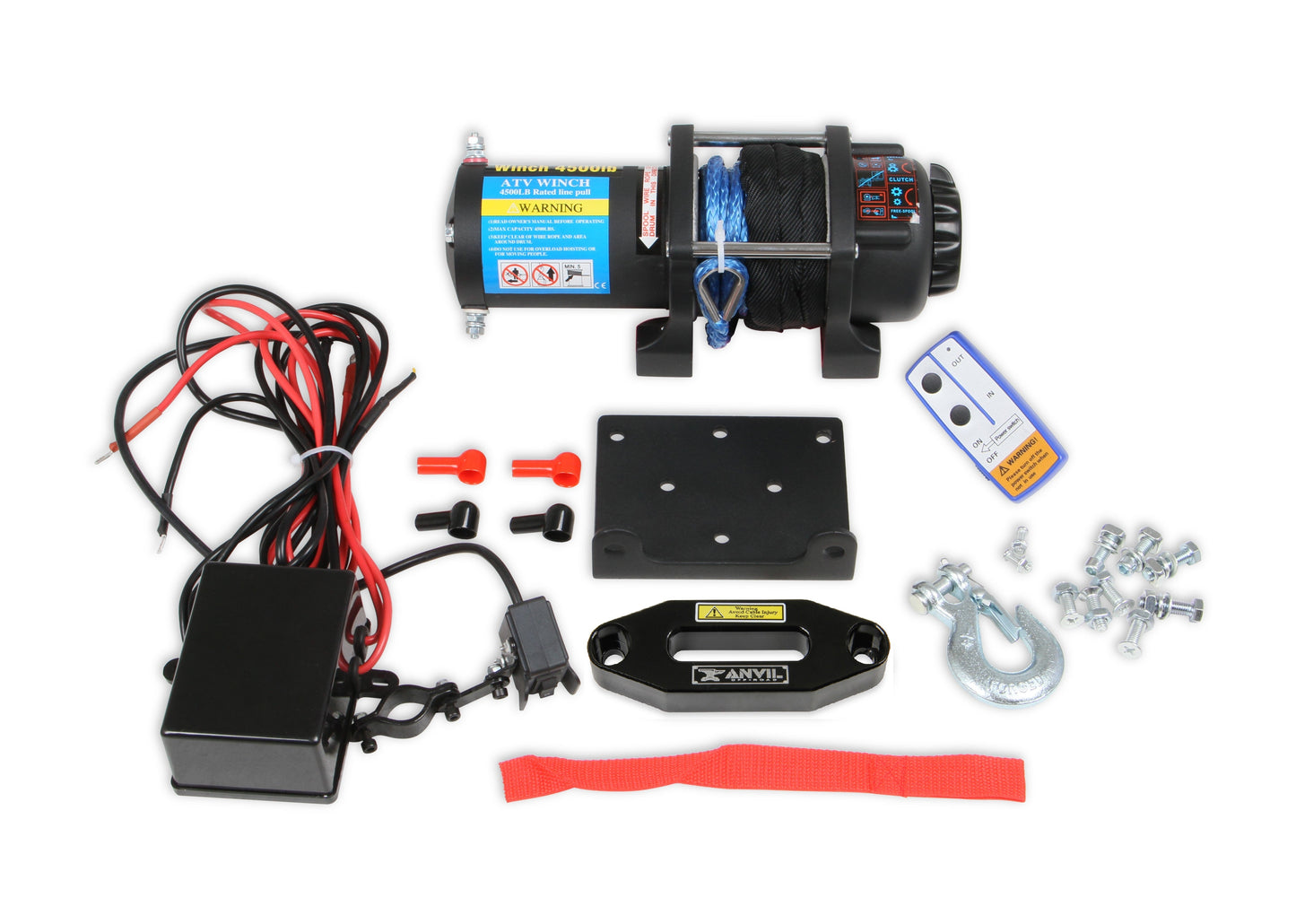 Anvil - 4,500 Lbs Winch w/ Synthetic Rope & Aluminum Fairlead - My Store