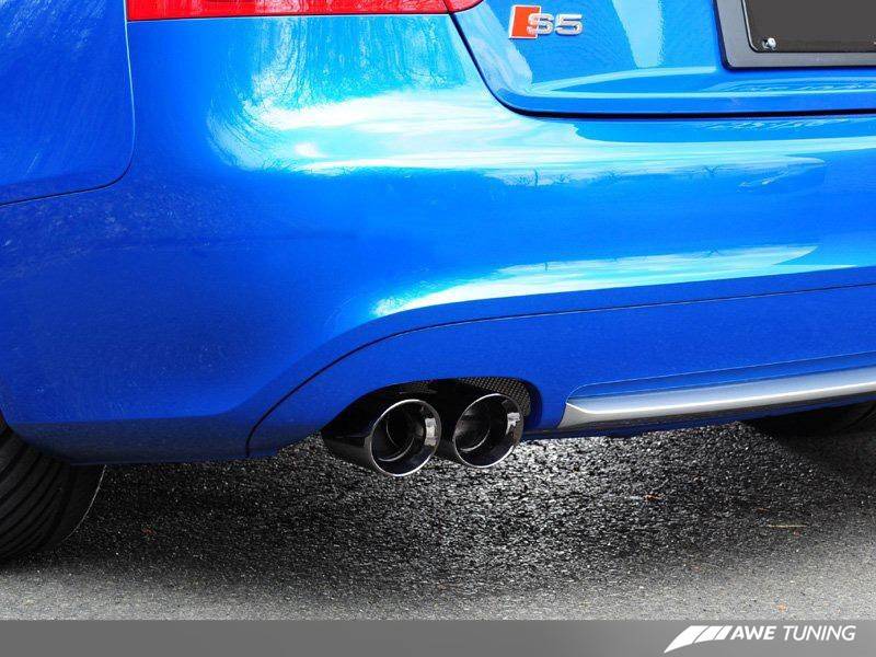 AWE Tuning Audi B8 S5 4.2L Track Edition Exhaust System - Diamond Black Tips - My Store