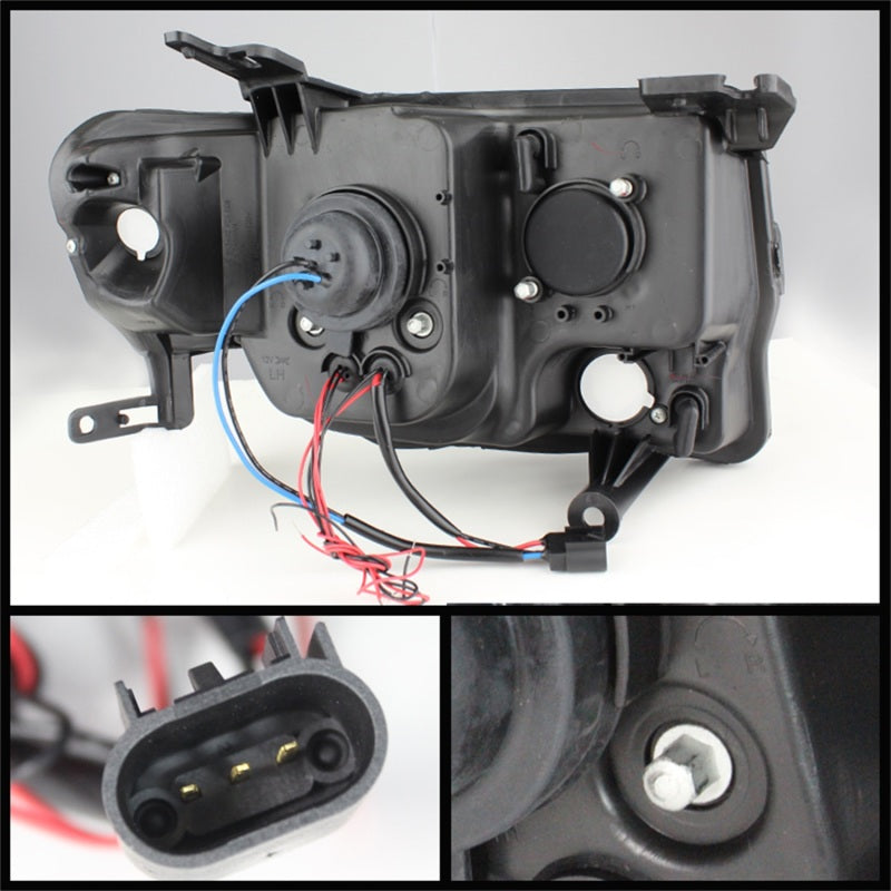 Spyder Ford Escape 08-12 Projector Headlights Halogen Model Only - DRL Black PRO-YD-FES08-DRL-BK - Mammoth Racing -