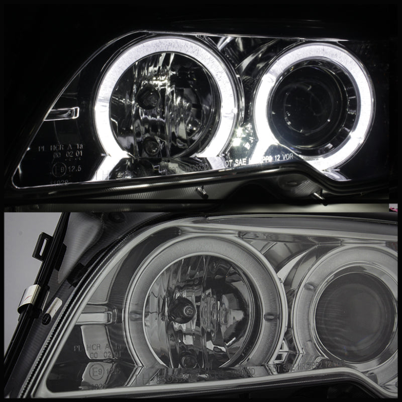 Spyder BMW E46 3-Series 04-06 2 DR Projector Halogen Model- LED Halo Smke PRO-YD-BMWE4604-2DR-HL-SM - Mammoth Racing -