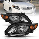 ANZO 2009-2010 Toyota Corolla Crystal Headlight Black Amber - My Store