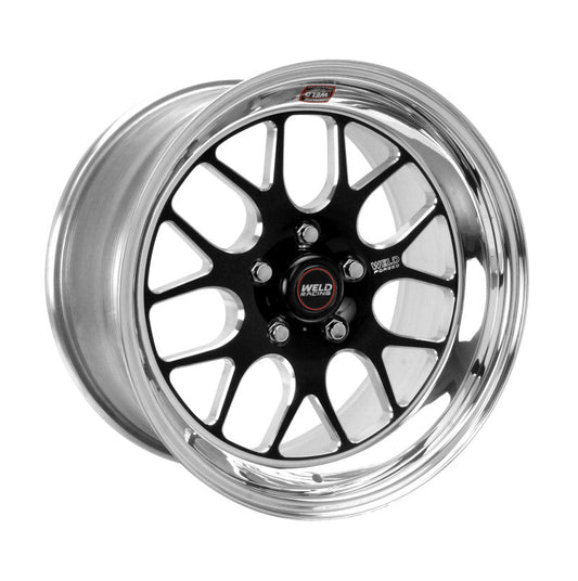 Weld S77 17x8 / 5x4.75 BP / 4.4in. BS Black Wheel (Low Pad) - Non-Beadlock - Mammoth Racing -