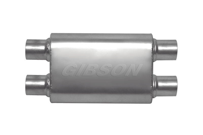 Gibson CFT Superflow Dual/Dual Oval Muffler - 4x9x18in/3in Inlet/2.5in Outlet - Stainless - Mammoth Racing -