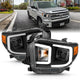 ANZO 14-17 Toyota Tundra Plank Style Projector Headlights Black w/ Amber - Mammoth Racing -