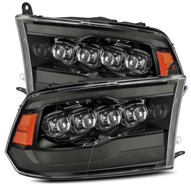 AlphaRex 09-18 Dodge Ram 1500HD NOVA LED Projector Headlights Plank Style Design Alpha Black w/DRL - My Store