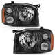 ANZO 2001-2004 Nissan Frontier Se Crystal Headlight Black Amber Reflector - Mammoth Racing -