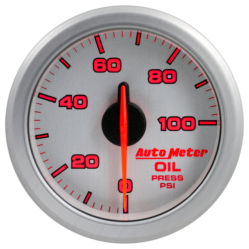 Autometer Airdrive 2-1/6in Oil Pressure Gauge 0-100 PSI - Silver - My Store