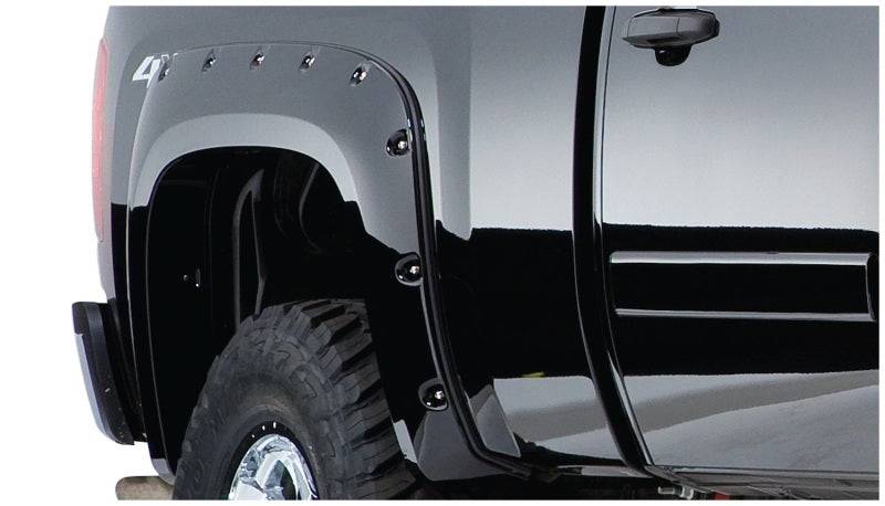 Bushwacker 07-13 Chevy Silverado 1500 Fleetside Pocket Style Flares 2pc 78.7/97.6in Bed - Black - Mammoth Racing -