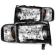ANZO 1994-2001 Dodge Ram Crystal Headlights Black - My Store