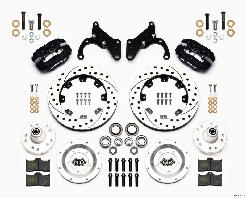 Wilwood Forged Dynalite Front Kit 12.19in Drilled 65-68 Chevy Impala -Drum Spindle - Mammoth Racing -