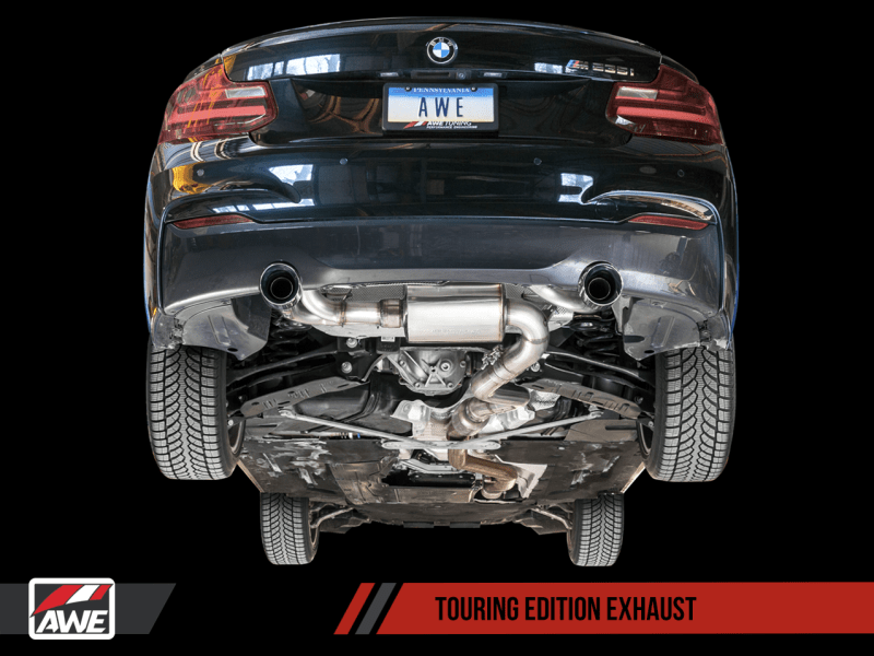AWE Tuning BMW F22 M235i / M240i Touring Edition Axle-Back Exhaust - Chrome Silver Tips (90mm) - My Store