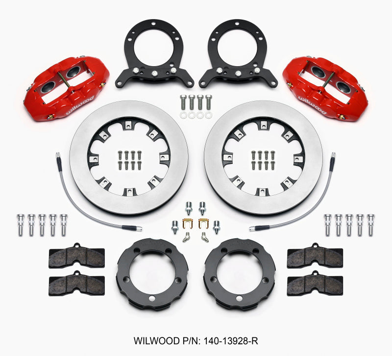 Wilwood D8 Front Hat Kit 12.19in Rotor Red 76-77 Ford Bronco Dana 44 w/Lines - My Store
