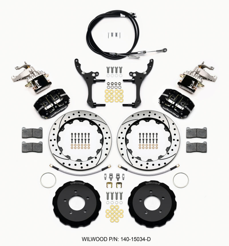 Wilwood Dynapro Radial4 / MC4 Rear Kit 12.88 Drilled 2006-15 Miata w/Lines & Cables - My Store