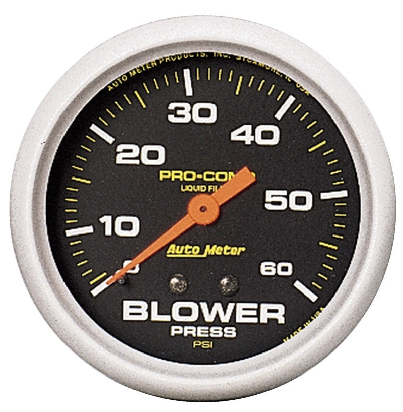 Autometer Blower Pressure w/ Memory 60psi Liquid Filled Mechanical Boost Gauge - My Store