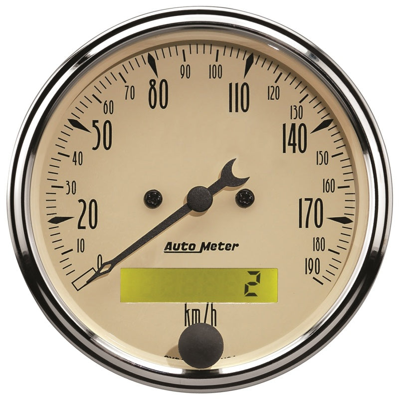 Autometer 3-1/8in 0-190km/h Antique Beige Elec. Programmable Speedometer - My Store