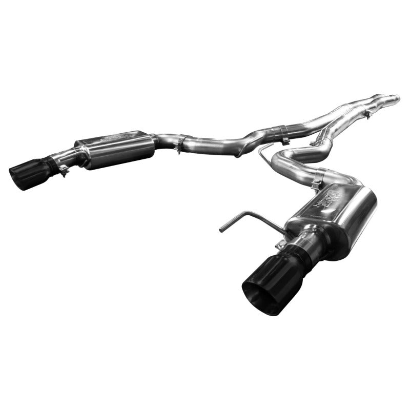 Kooks 15+ Mustang 5.0l 4V Convertible 3in Cat-Back w/ X-Pipe 4in Slash Cut Black Tips Exhaust - Mammoth Racing -