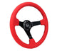 NRG Reinforced Steering Wheel (350mm/3in. Deep) Matte Black Spoke/ Red Alcantara w/ Black Stitching - My Store