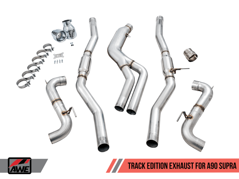 AWE Tuning 2020 Toyota Supra A90 Track Edition Exhaust - 5in Chrome Silver Tips - My Store