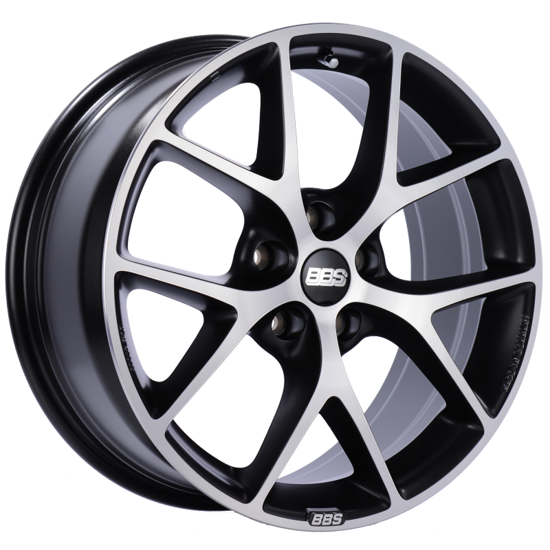 BBS SR 18x8 5x112 ET45 Satin Black Diamond Cut Face Wheel -82mm PFS/Clip Required - Mammoth Racing -