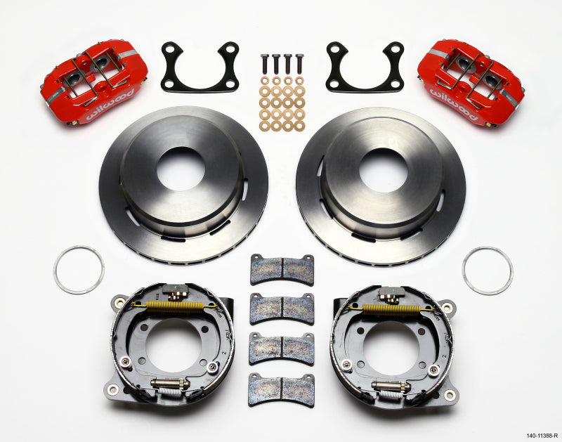 Wilwood Dynapro Low-Profile 11.00in P-Brake Kit - Red Big Ford 2.36in Offset Currie - Mammoth Racing -