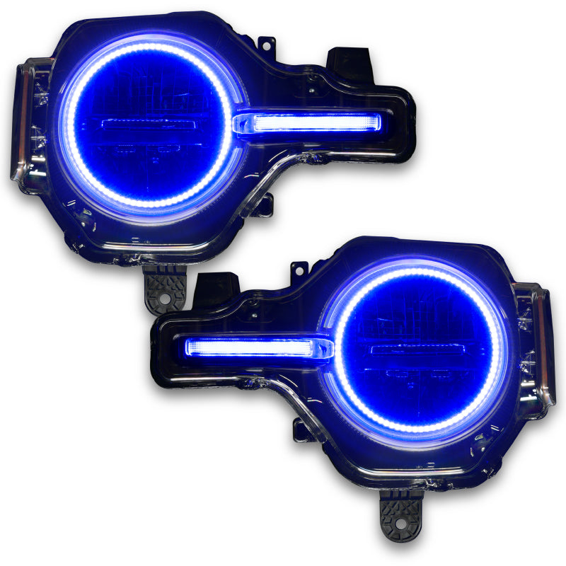 Oracle 21-22 Ford Bronco Headlight Halo Kit w/DRL Bar - Base Headlights ColorSHIFT -w/RF Controller - Mammoth Racing -