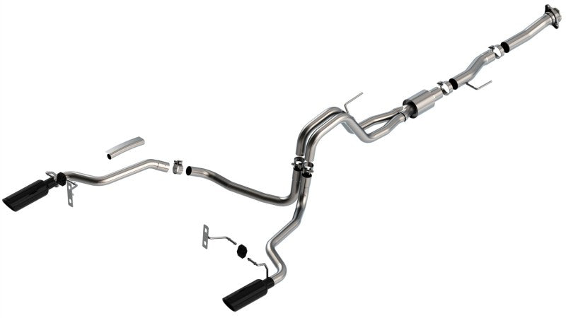 Borla F-150 2021 5.0L 2dr RC SB (122.8 WB) XL/XLT 3/2.25 SRE Cat-Back ATAK Black Chrome Tips - My Store