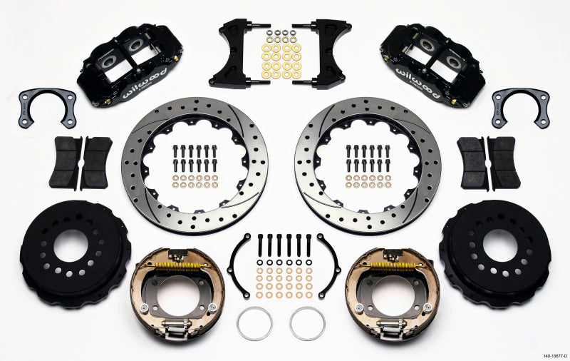 Wilwood Narrow Superlite 4R Rear P-Brk Kit 12.88in Drilled Big Ford New Style 2.50in Off Stag Mount - My Store