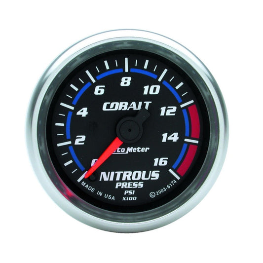 Autometer 2-1/6in Cobalt Nitrous Pressure Gauge 0-1600psi Digital Steppe Motor - My Store