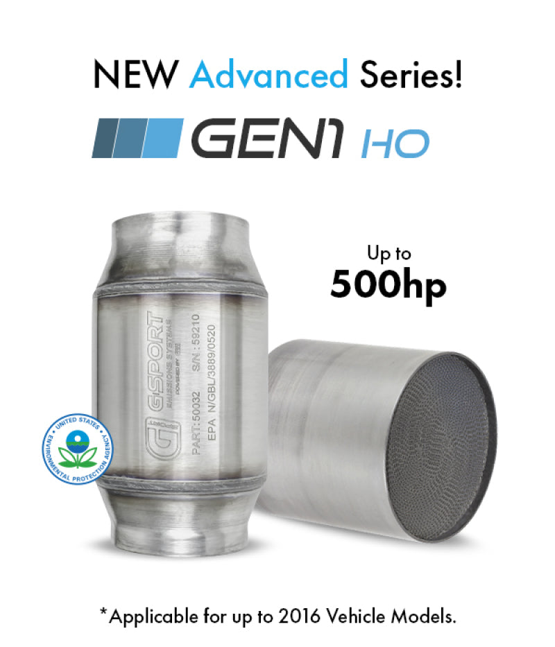 GESI G-Sport 300 CPSI EPA Compliant GEN1 2.5in Inlet/Outlet 4in x 4in Catalytic Converter- 350-500HP - My Store
