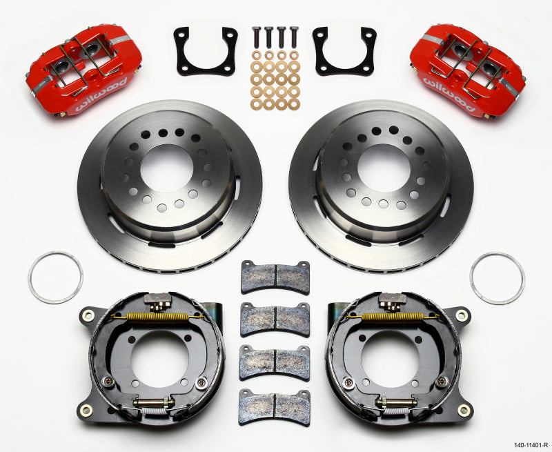 Wilwood Dynapro Low-Profile 11.00in P-Brake Kit - Red Chevy 12 Bolt Spcl 2.81in Offset - Mammoth Racing -