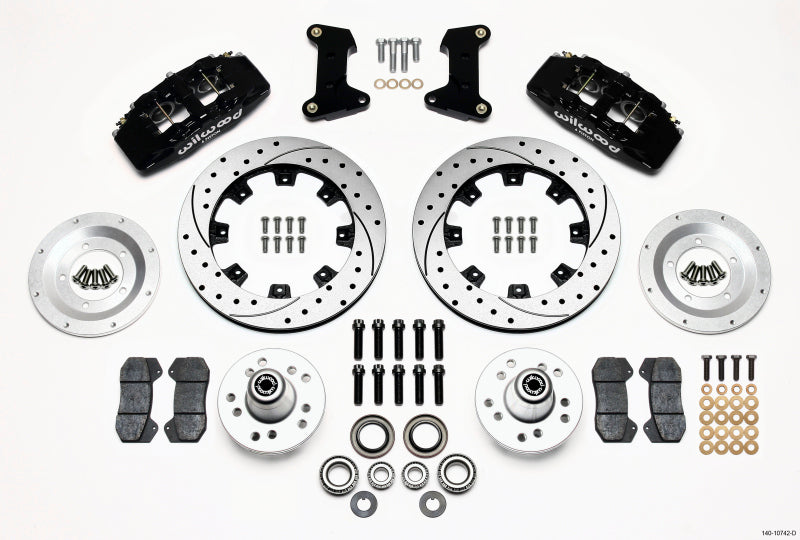 Wilwood Dynapro 6 Front Hub Kit 12.19in Drilled 74-80 Pinto/Mustang II Disc Spindle only - Mammoth Racing -