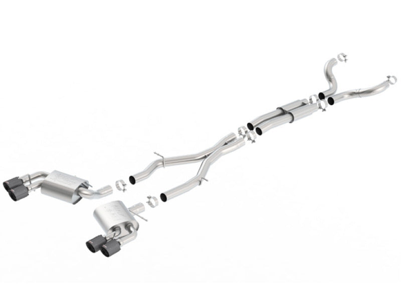 Borla 16-17 Chevy Camaro 6.2L 4in Dual CF Tips w/Black Core Dual Split Exit ATAK Catback Exhaust - My Store