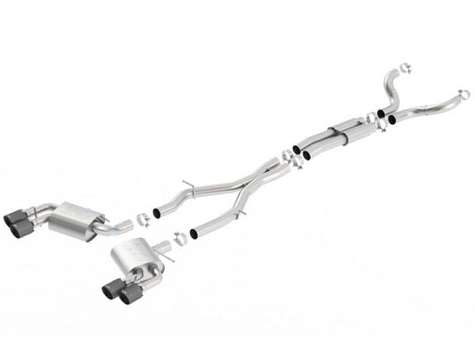 Borla 16-17 Chevy Camaro 6.2L 4in Dual Carbon Fiber Tips Dual Split Exit S-Type Catback Exhaust